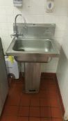 S/S Single Bowl Pedestal Sink with Eemax Tankless Hot Water Heater Rigging Cost: $55