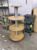(2) Circular tables with 3 layers one of them is 62 in height… Quantity (1) is 45 in. height Rigging