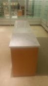 8'x24"x36" Double Sided Blond Wood and Italian Marble top with beveled edges with chrome base 8-