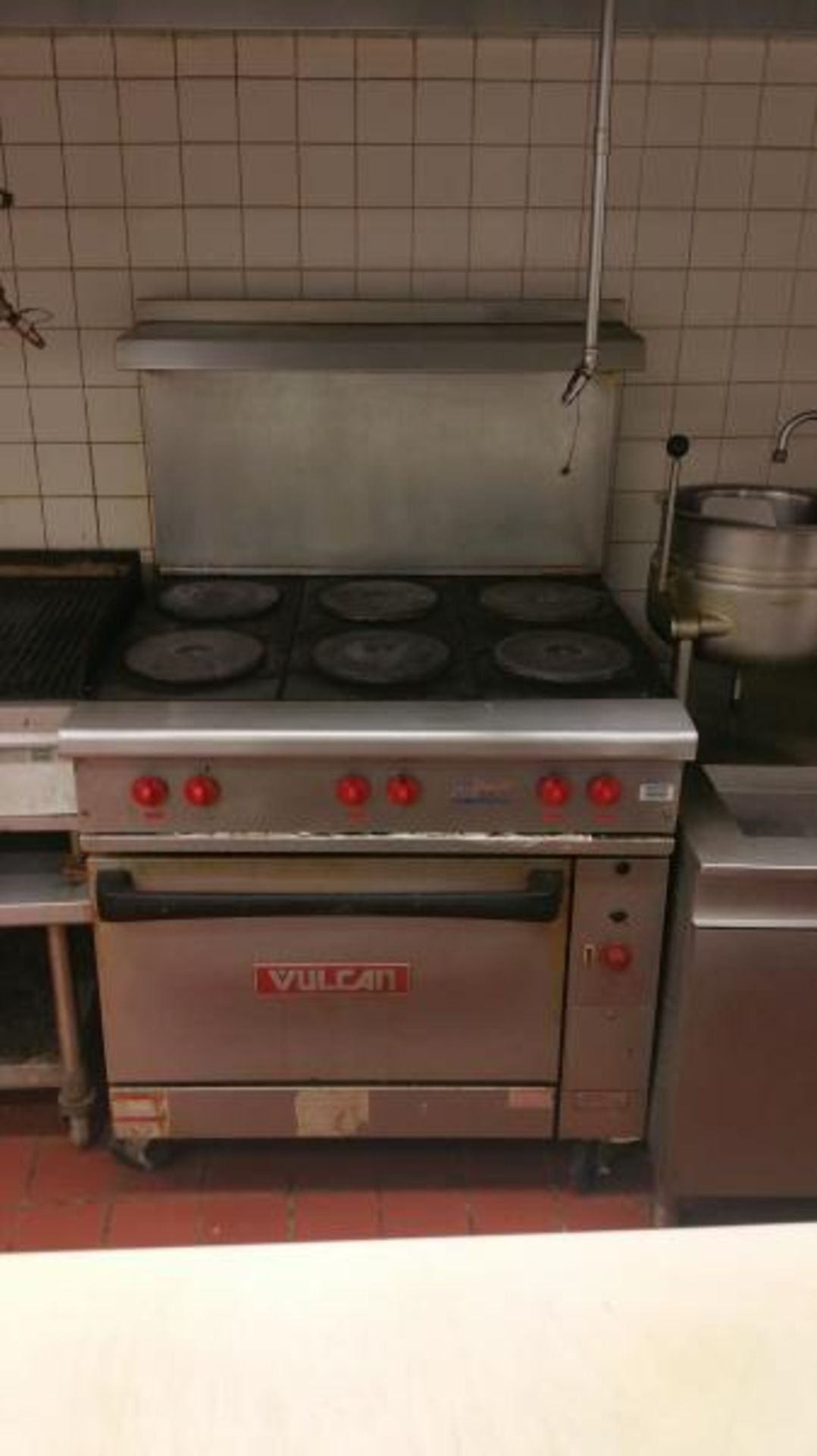 Vulcan 6 Burner Electric Range with Bakers Oven Rigging Cost: $100 - Image 2 of 2