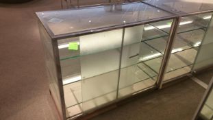 48"x24x40 Chrome Glass and Wood Product Display Case with (3) Glass Shelves Rigging Cost: $55