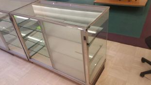 54” x 24” x 40” Chrome and Glass Display Cabinet with (3) Glass Shelves Rigging Cost: $55