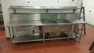 10'x29" S/S Sanitary Table with 2 Bowl 14" Deep Sink and Pull Out Drawer Lot Includes additional ~