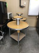 Brown Circular table with circular top 30 in. height Quantity (5) Rigging Cost: $