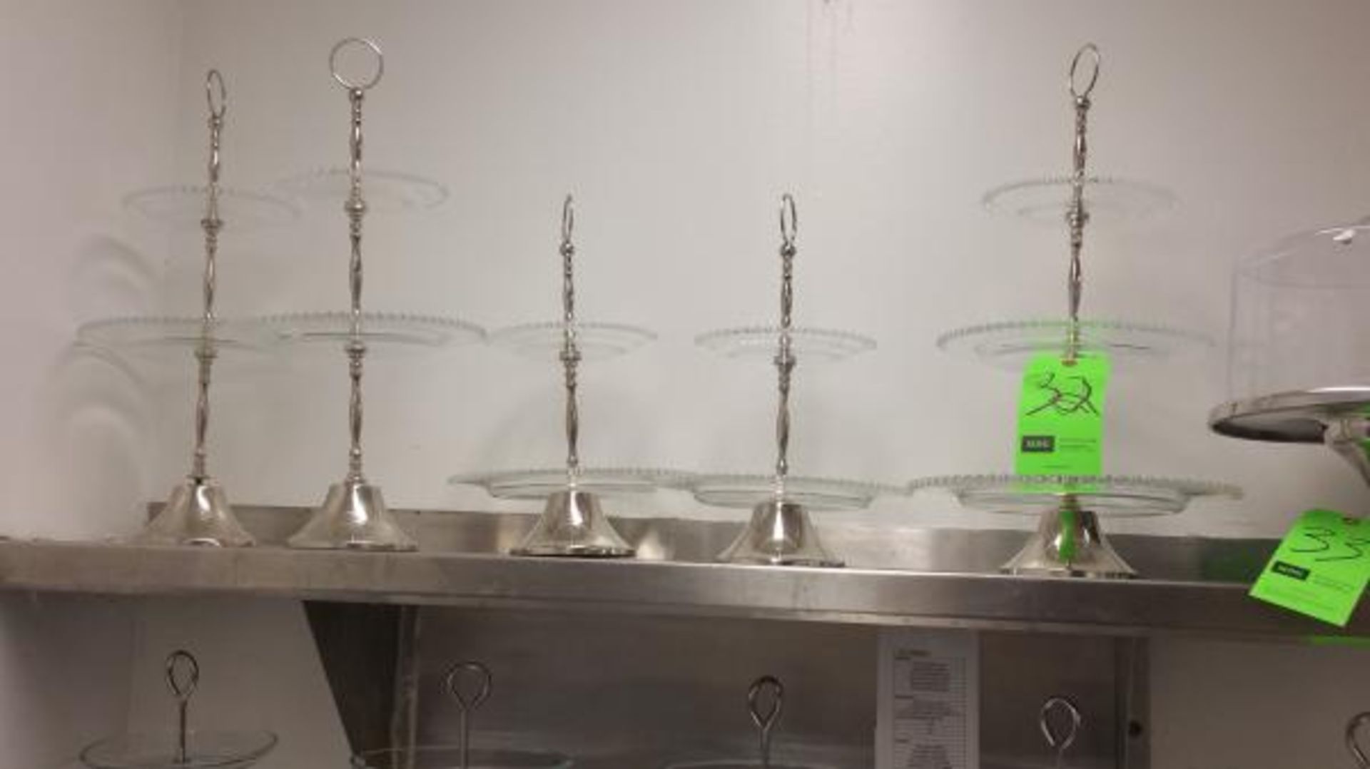 2 and 3 Tier Glass and Stainless Pastry Displays Rigging Cost: $10 - Image 2 of 3