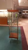 Cherry Polished Nickel and Glass 4 tier Product Display Tower with (3) Glass Shelves 20x20x72