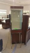 18x12x6' Cherry and Glass Display Cabinet with Chrome Legs Rigging Cost: $50
