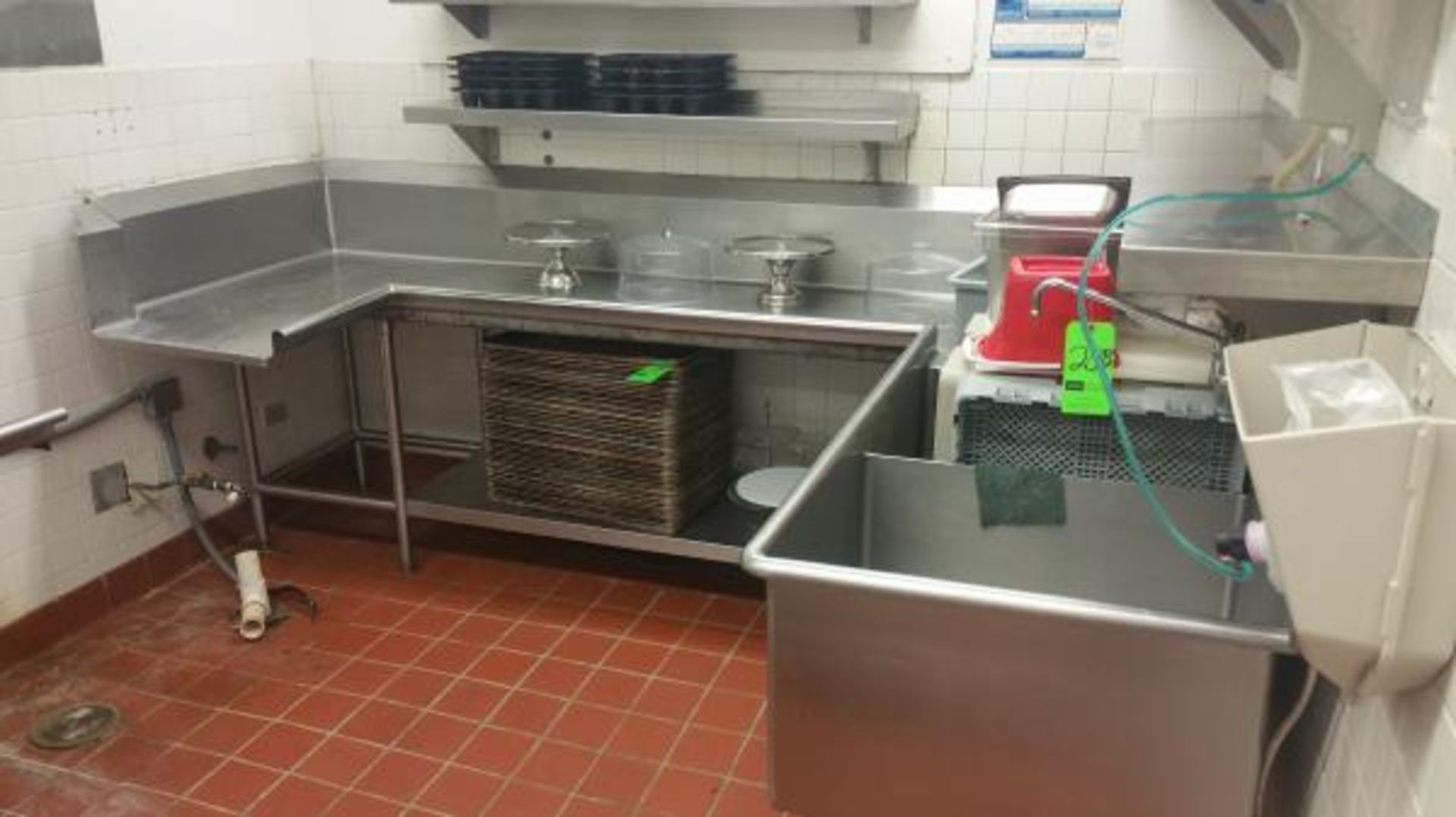 S/S C Shaped Dish Washing Station 4"x10'x7' 31" Deep and Two Bowl 17" Deep Sink lot includes (2) - Image 3 of 3