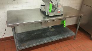 6'x30" S/S Sanitary Table with Pull Out Drawer Rigging Cost: $25