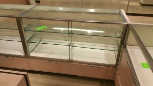 54” x 24” x 40” Mirrored Front Display Cabinet with (2) Glass Shelves, Lighting and (2) Pull out