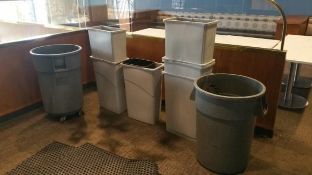 (10) Assorted Garbage Cans Rigging Cost: $10