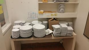 Round and Rectangular White Ceramic Plates Rigging Cost: $30 Will be loosely placed in boxes