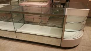 70” x 24” x 40” Mirrored Front Display Cabinet with (2) Glass Shelves, Lighting and (2) Pull out