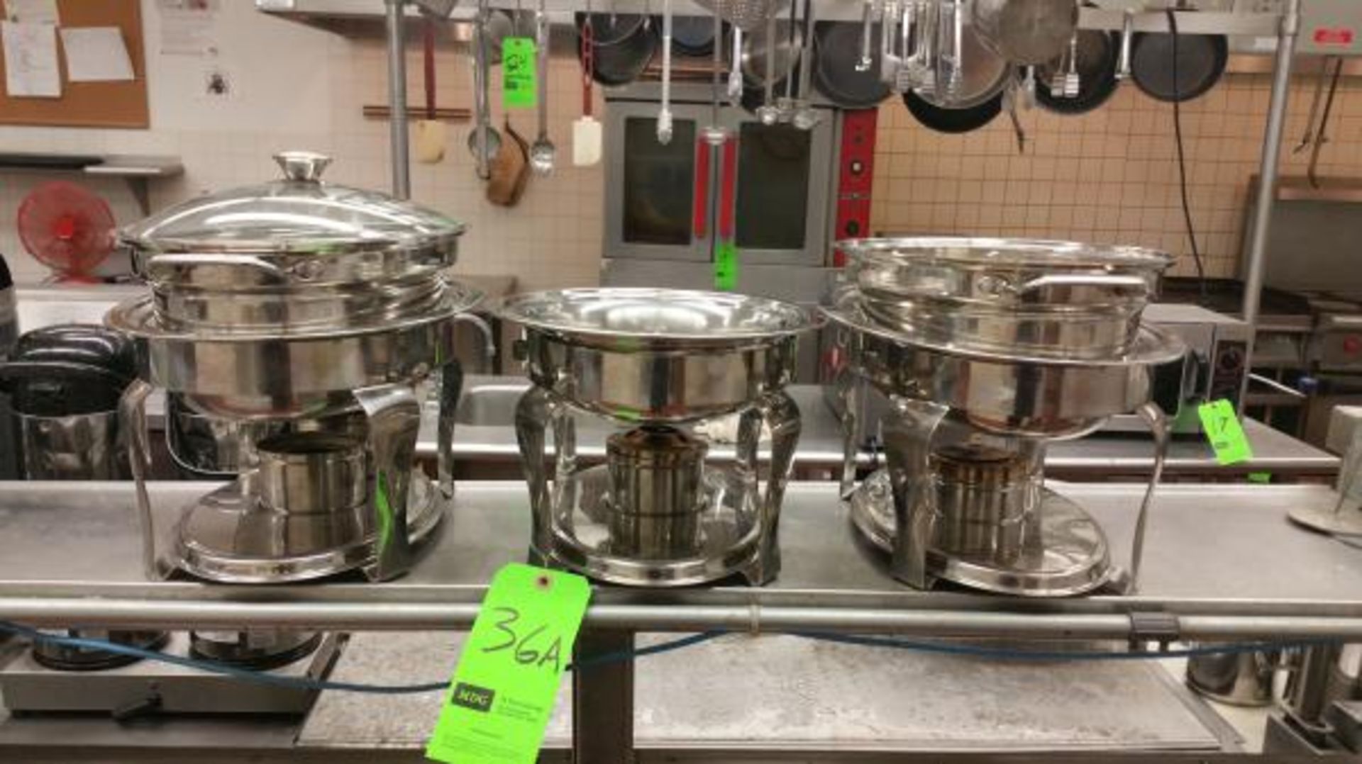 (3) Stainless Chafing Dishes Rigging Cost: $10