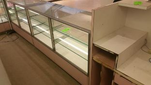 70” x 24” x 40” Mirrored Front Display Cabinet with (2) Glass Shelves, Lighting and (2) Pull out