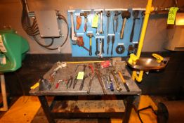 Assorted Tools On-Board and Steel Workbench includes: Pipe Wrenches, Crescent Wrenches, Barrel