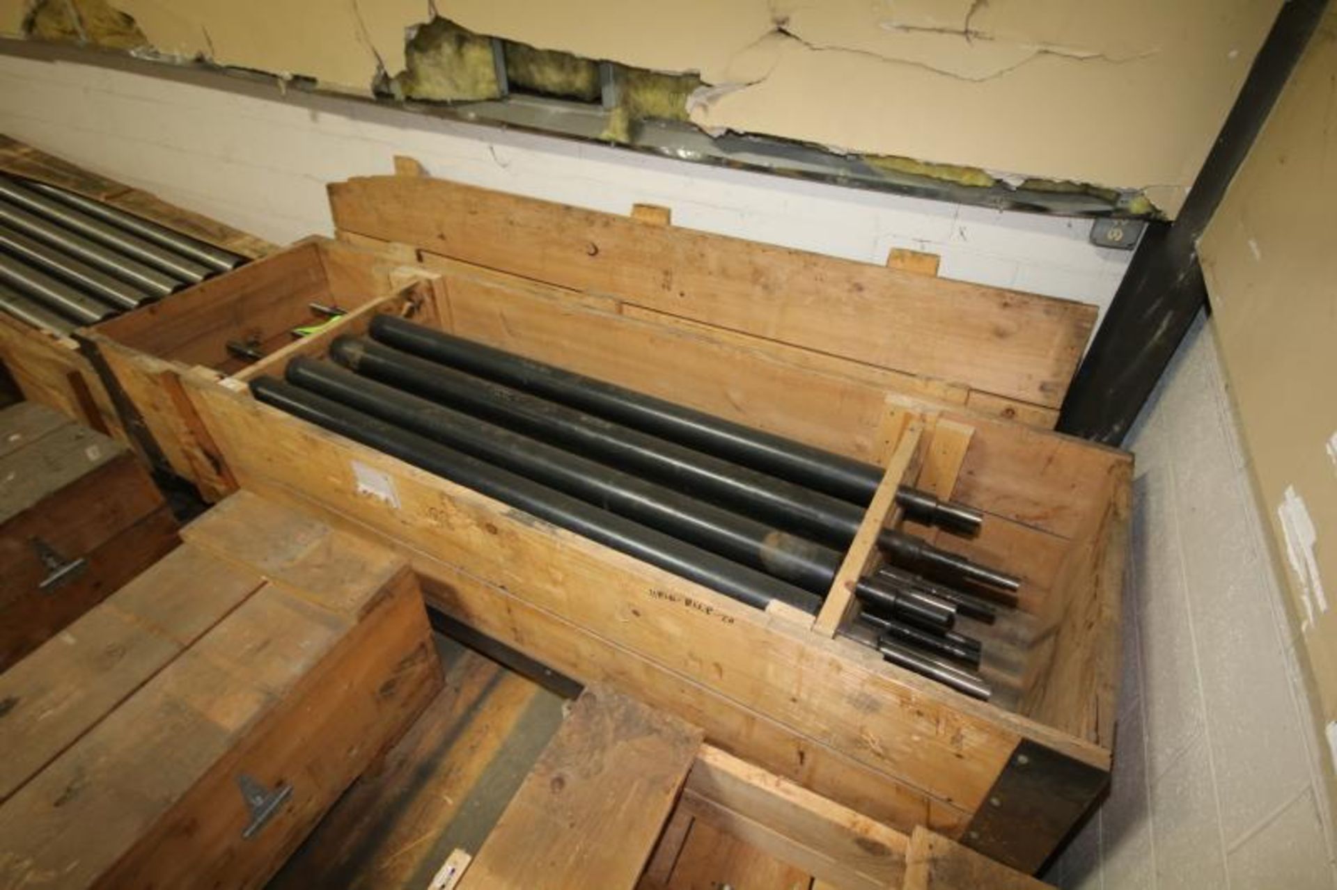 (19) Spare Dryer Steel Rolls, 66" L x 3 1/2" Dia., Mounted in Wooden Crate (Located D3 Warehouse) - Image 2 of 2