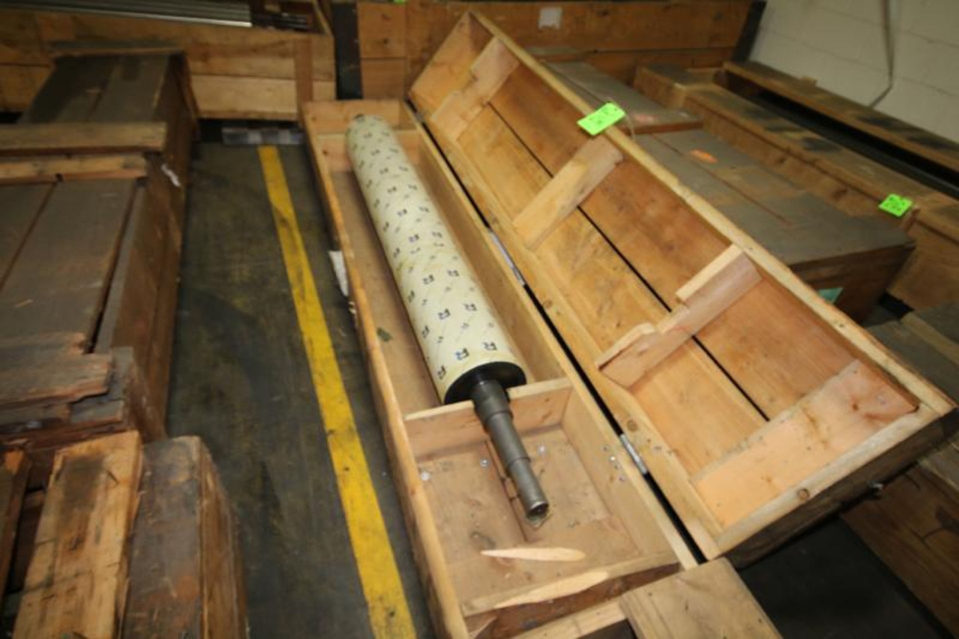 (4) Crates of Spare Coating Line Rolls, Includes (1) Chrome Backing Roll, 66" L x 10" Dia., (2)