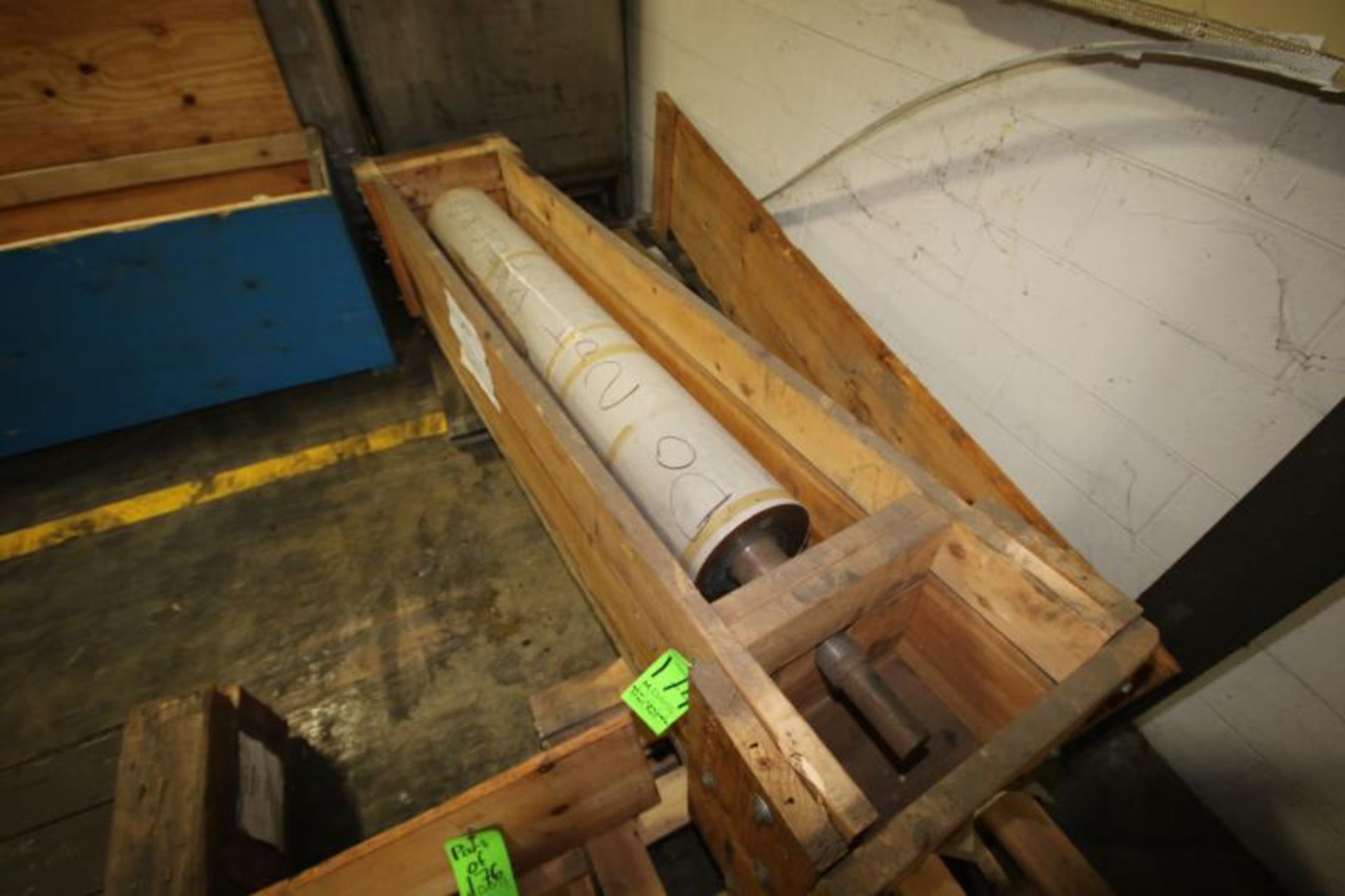 Refurbished Laminator Steel Roll, 66" L x 10" Dia., Mounted in Wooden Crate (Located D3 Warehouse)