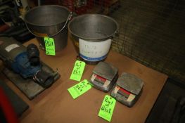 (2) S/S Buckets with (2) Valor 3000 Digital Scales, LOCATED IN BRIDGEVIEW, IL ***Removal: Items must