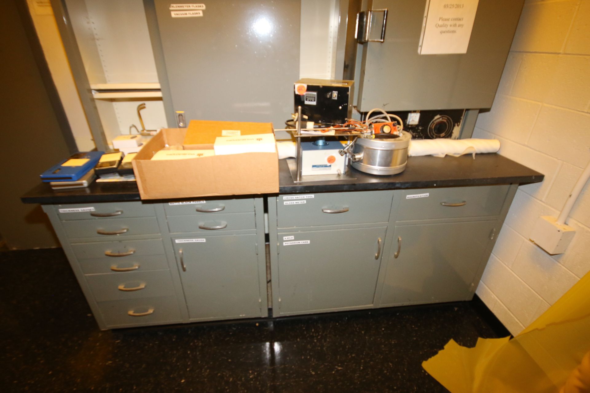 Lab Cabinets with Acid Resistant Tops Throughout Room 3 includes (1) 10 ft. L x 34" W; (1) 86" L x 3 - Image 2 of 4