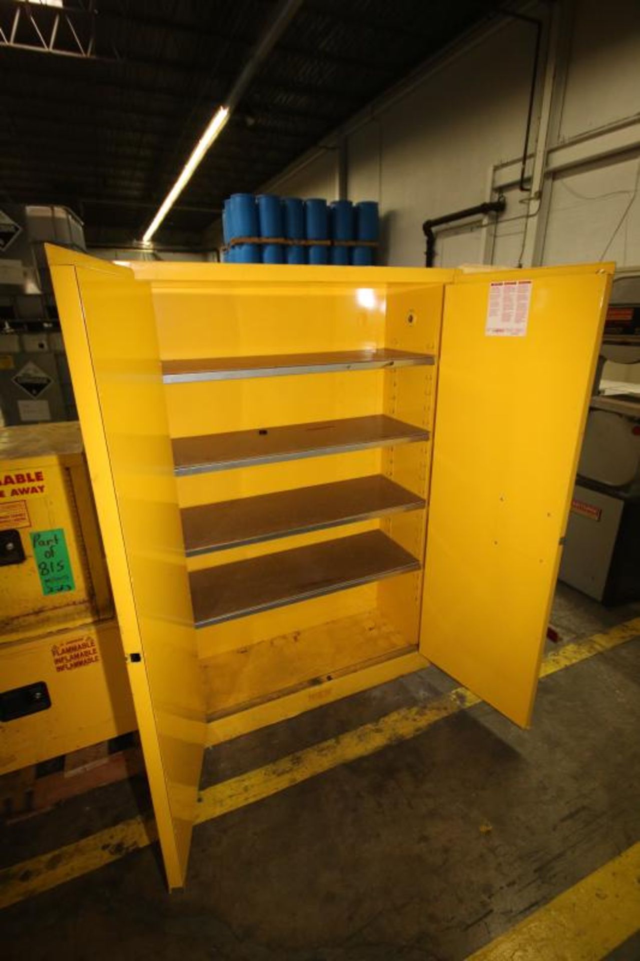 JustRite 2-Door Flammable Storage Cabinet, 45 Gal. Capacity, Overall Dims.-43" L x 18" W x 65" H, - Image 2 of 2