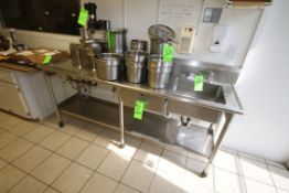 S/S Sink with S/S Counter Top Working Area, with Mounted S/S Mixer with Dayton Motor, Dims.: 7' L