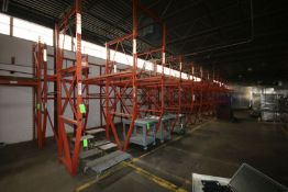 Aprox. 8-Sections of Drive In 2-Wide Pallet Racking, Includes (14) 12' Uprights, Cross Beams, and (