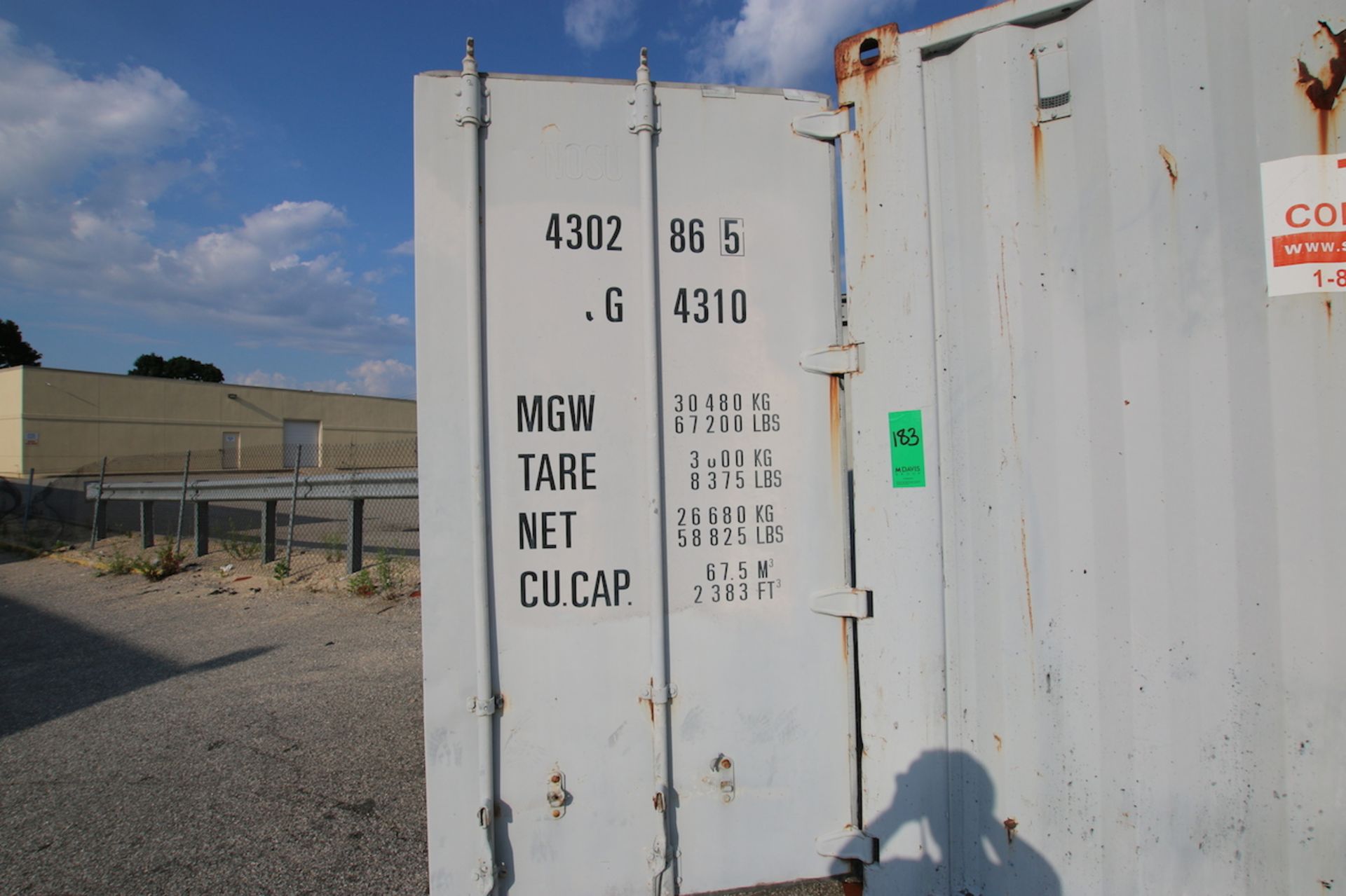 International Cargo Shipping Container, Dims.: 38'5" L x 8' W x 7'10" H - Image 2 of 5