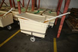 Plastic Ingredient Bins on S/S Cart, Includes Lid and Paddle, Dims.: 27 1/2" L x 19 1/2" W x 15 1/2"