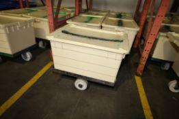 Plastic Ingredient Bins on S/S Cart, Includes Lid, Dims.: 27 1/2" L x 19 1/2" W x 15 1/2" H