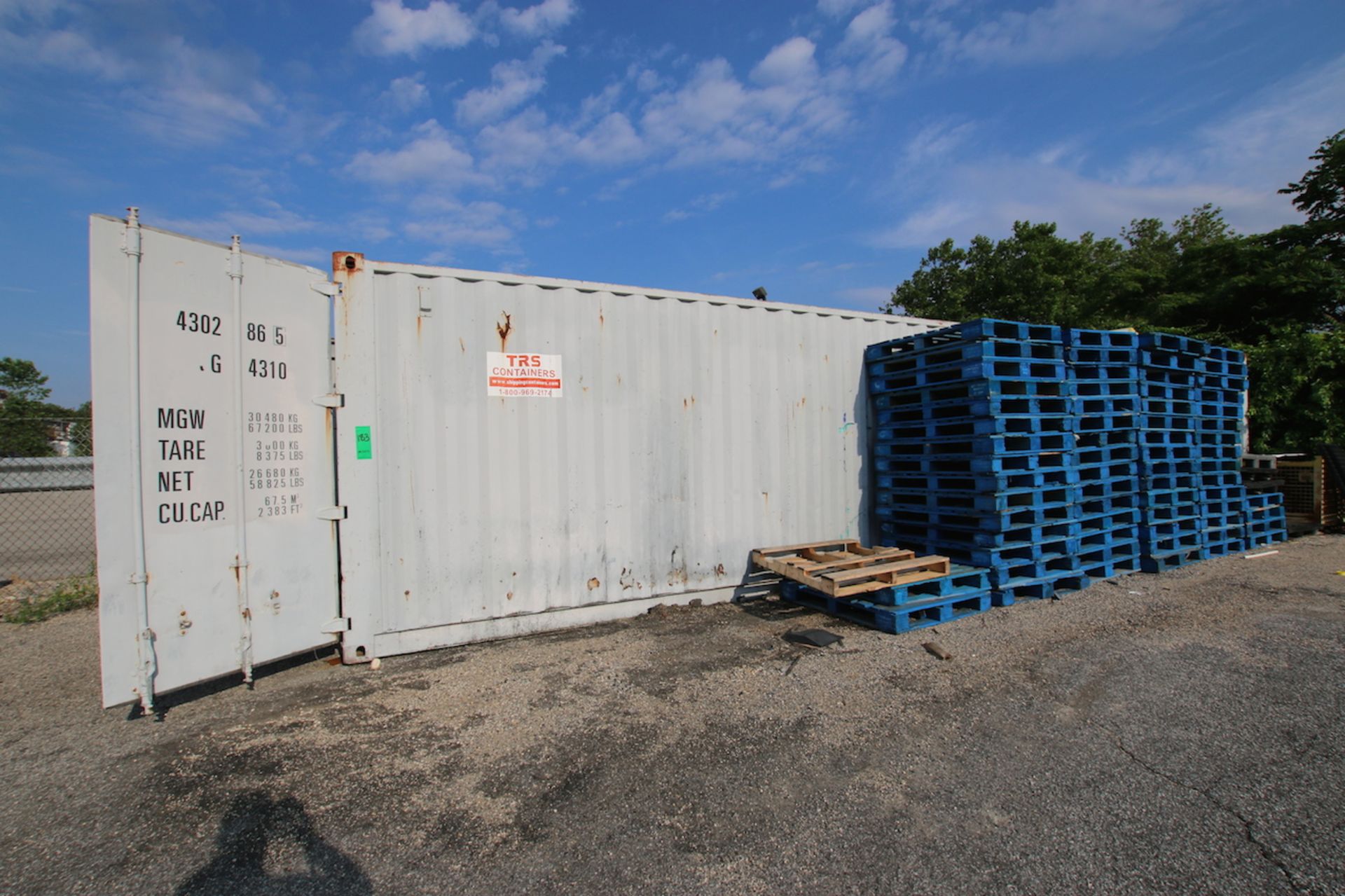 International Cargo Shipping Container, Dims.: 38'5" L x 8' W x 7'10" H