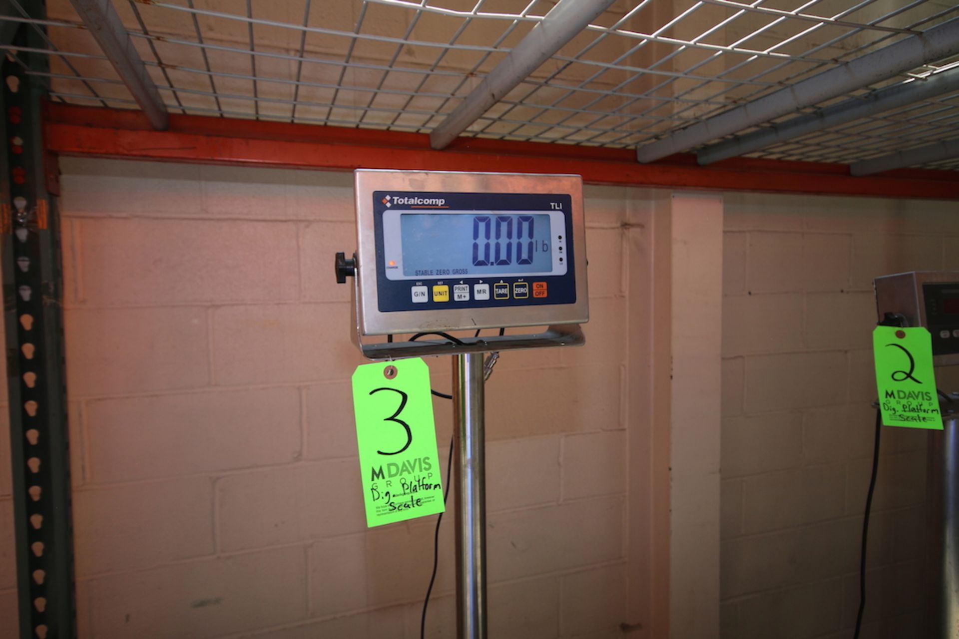 Totalcomp S/S Digital Platform Scale, M/N TLI, Mounted on S/S Portable Frame, 15 1/2" L x 15 1/2" - Image 4 of 4