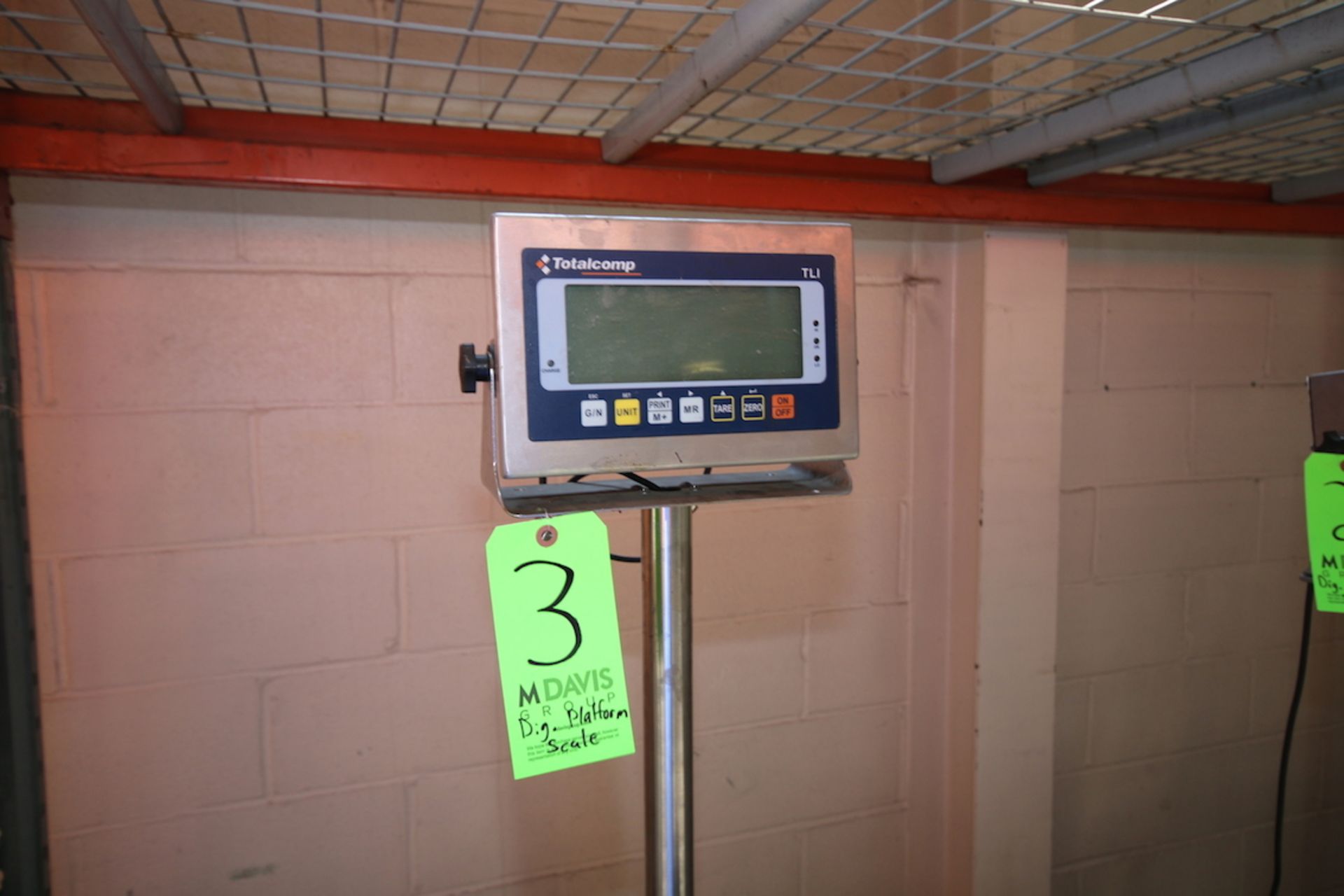 Totalcomp S/S Digital Platform Scale, M/N TLI, Mounted on S/S Portable Frame, 15 1/2" L x 15 1/2" - Image 2 of 4