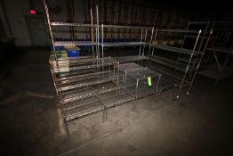 Lot of Assorted S/S Wire Shelving, Assorted Sizes and Capacities, (12) Pieces Total