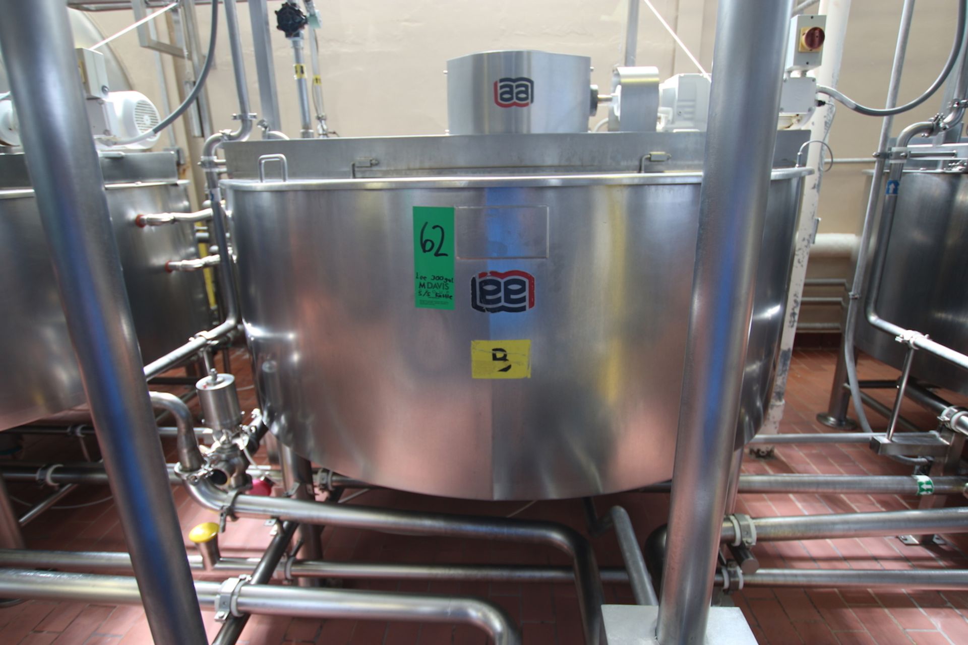 Lee 250 Gal. Cone Bottom S/S Kettle / Processor, M/N 250U9MS, S/N 19108-1-3, Equipped with Sweep/