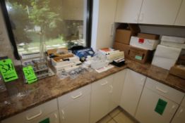 Lot of Assorted Lab Equipment, Includes Pocket Thermometer, Test Tube Racks, Ryan CR-1 Sensitech