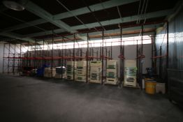 Aprox. 8-Sections of Drive In 2-Wide Pallet Racking, Includes (15) 12' Uprights, Cross Beams, and