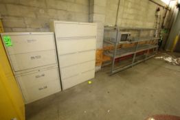 Shop Shelving with (2) Horizontal Storage Cabinets, Includes Microwave