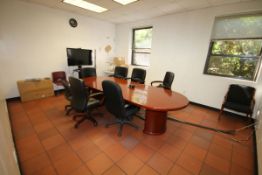 Contents of Conference Room, Includes Conference Room Table, Roller Chairs, Projector Screen, TV,