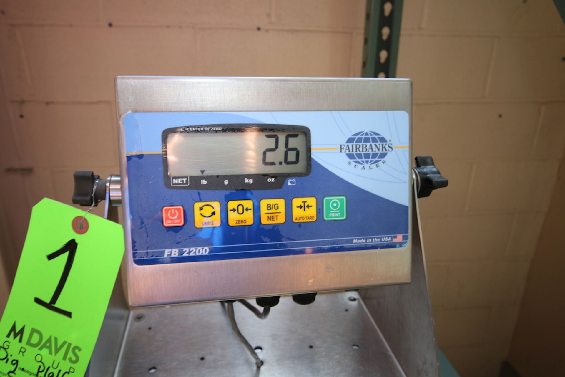 Fairbanks S/S Digital Platform Scale, M/N FB 2200, Mounted on S/S Portable Frame, 20" L x 20" W S/ - Image 2 of 2