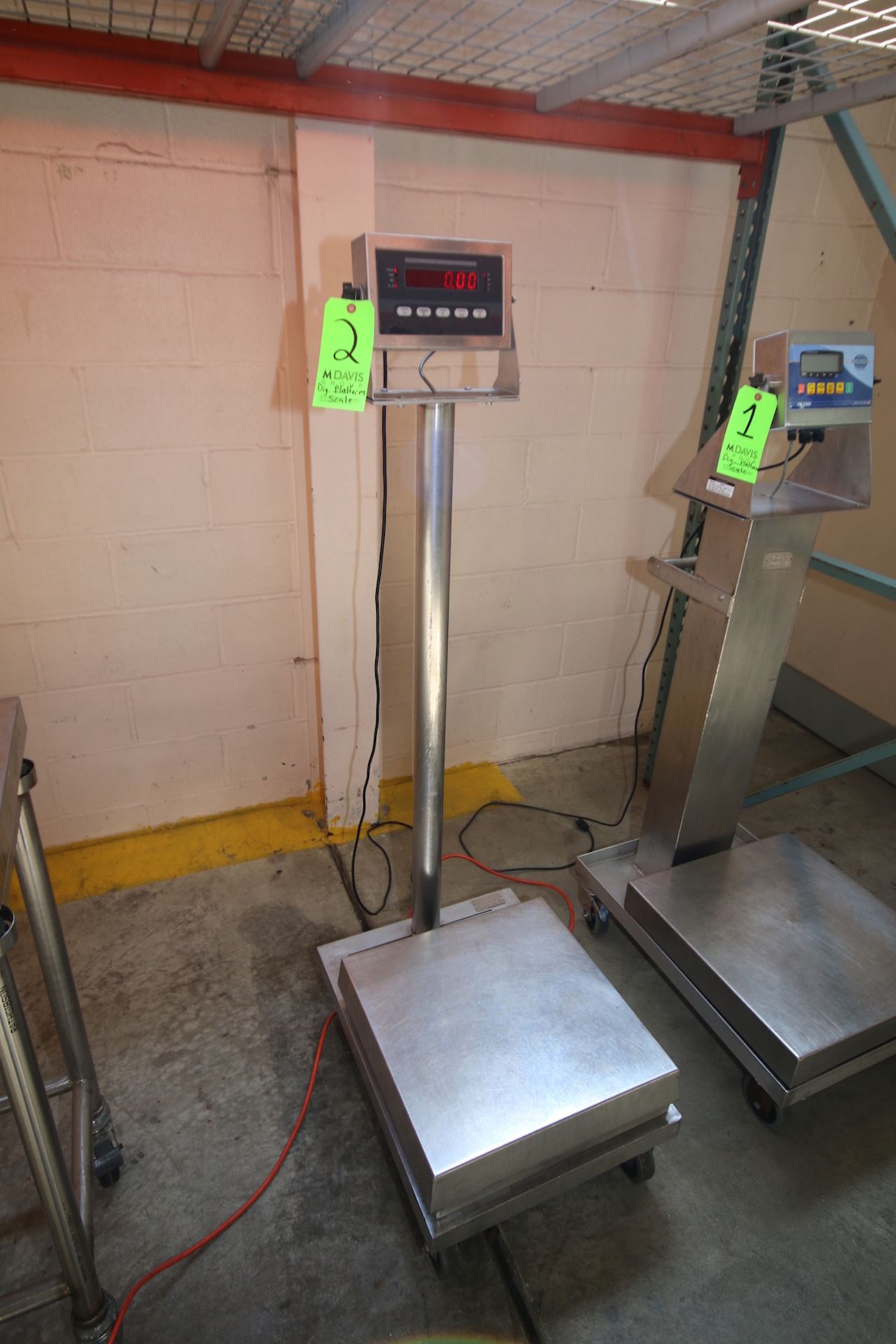 S/S Digital Platform Scale, Mounted on S/S Portable Frame, 18" L x 18" W S/S Platform