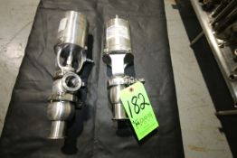 WCB 1-1/2" Clamp Type 2 and 3-Way S/S Air Valves, Model WVALVE03492, S/N 384120-05 and Model