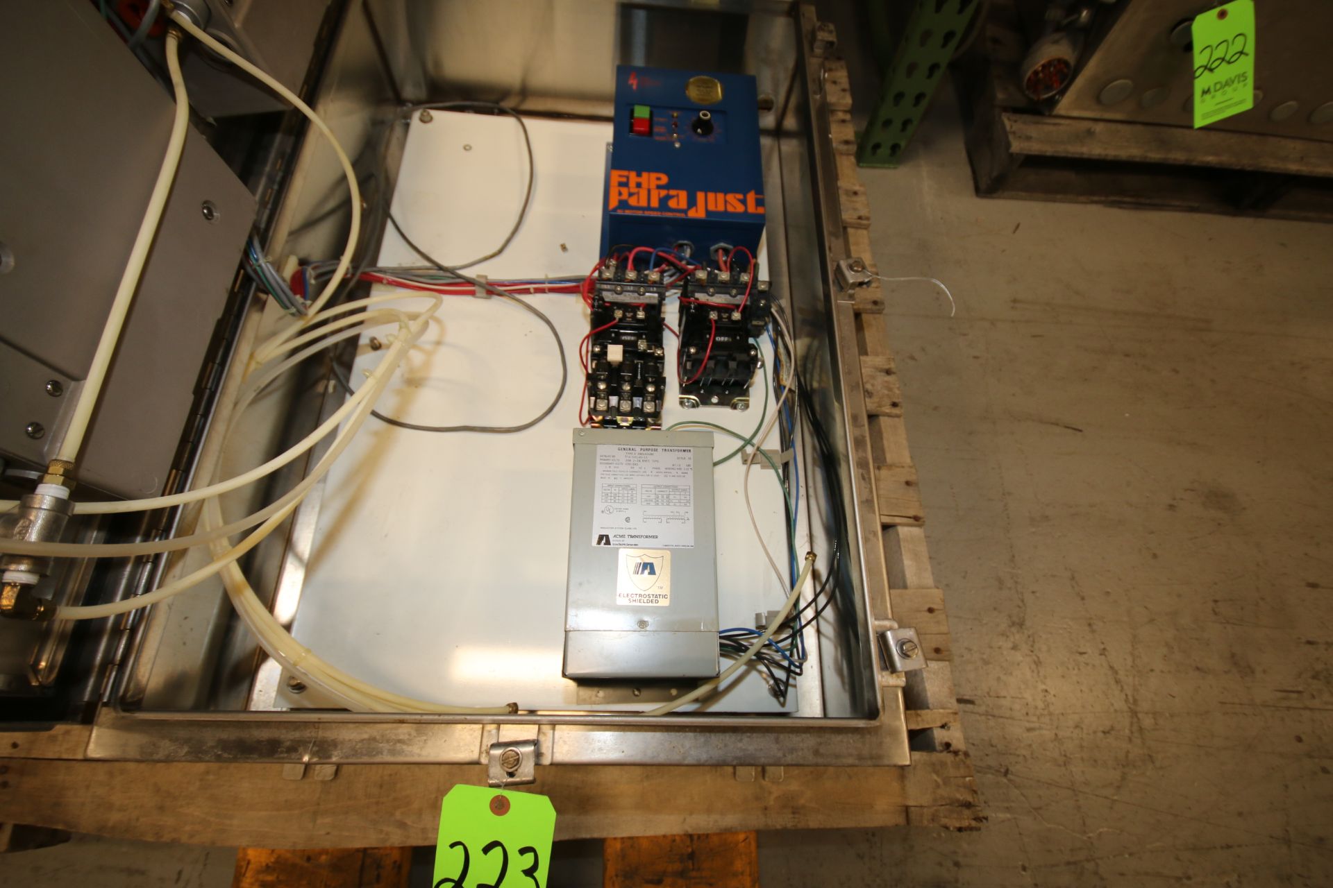 (2) Allen Bradley Starters - Size 0 and Size 1, GE 1.0 KVA Transformer, FHP Parajust AC Motor - Image 2 of 3