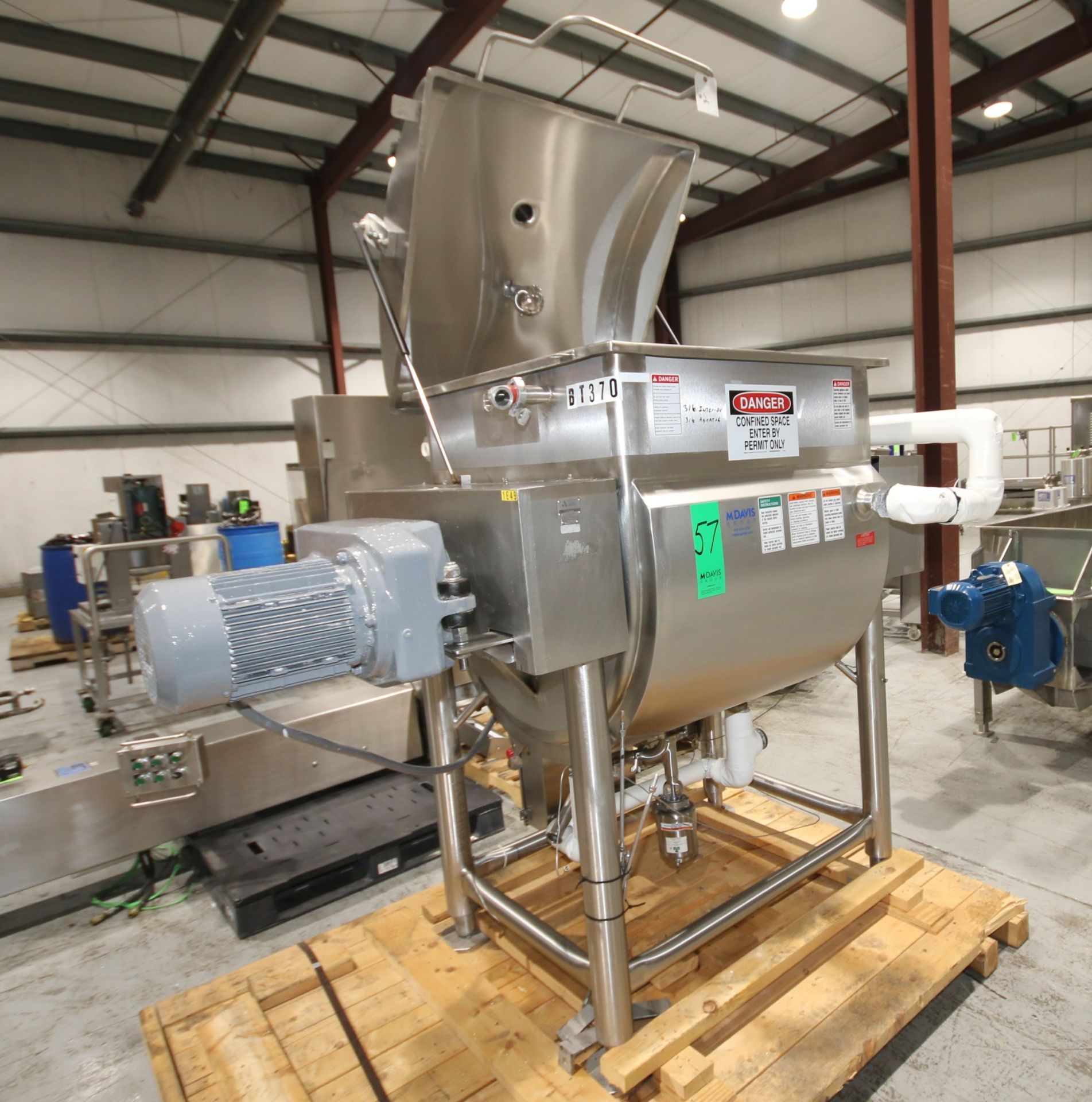 APV 35" L x 37" W x 38" D Jacketed 316 S/S Paddle Blender, S/N G-5090 with 316 S/S Interior and