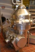 DeLaval 40 GPM All S/S Warm Bowl CIP Separator, Model MPRPX-314 TGV-74C, S/N 2922820, Capacity 33,