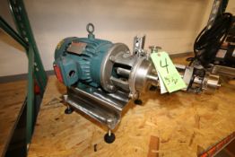 Thomsen 3 hp Centrifugal Pump, Model 5291S1, S/N 3A-15012 with 1-1/2" x 1" Clamp Type S/S Head and