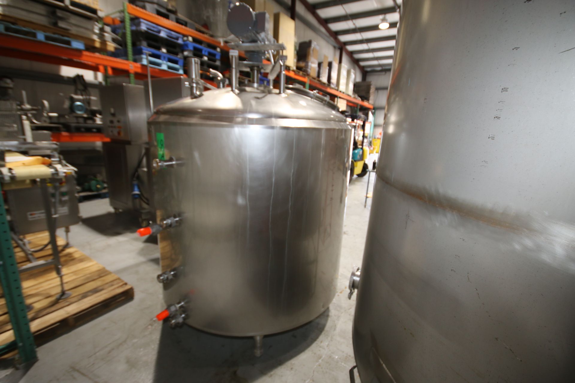 500 Gal. Dome-Top Sloped-Bottom Jacketed Processing Tank, Equipped with Top-Mount Two-Blade Wide - Image 7 of 11