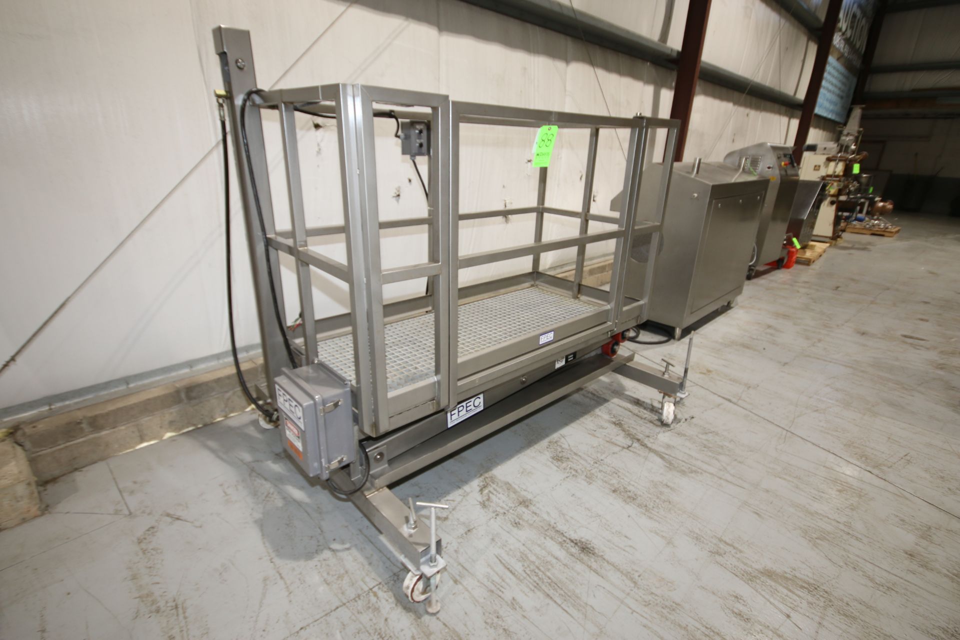 FPEC S/S Hydraulic Manlift Platform, S/N 1975 with Aprox. 6 ft. L x 32" W Platform, Plastic Grating, - Image 6 of 9