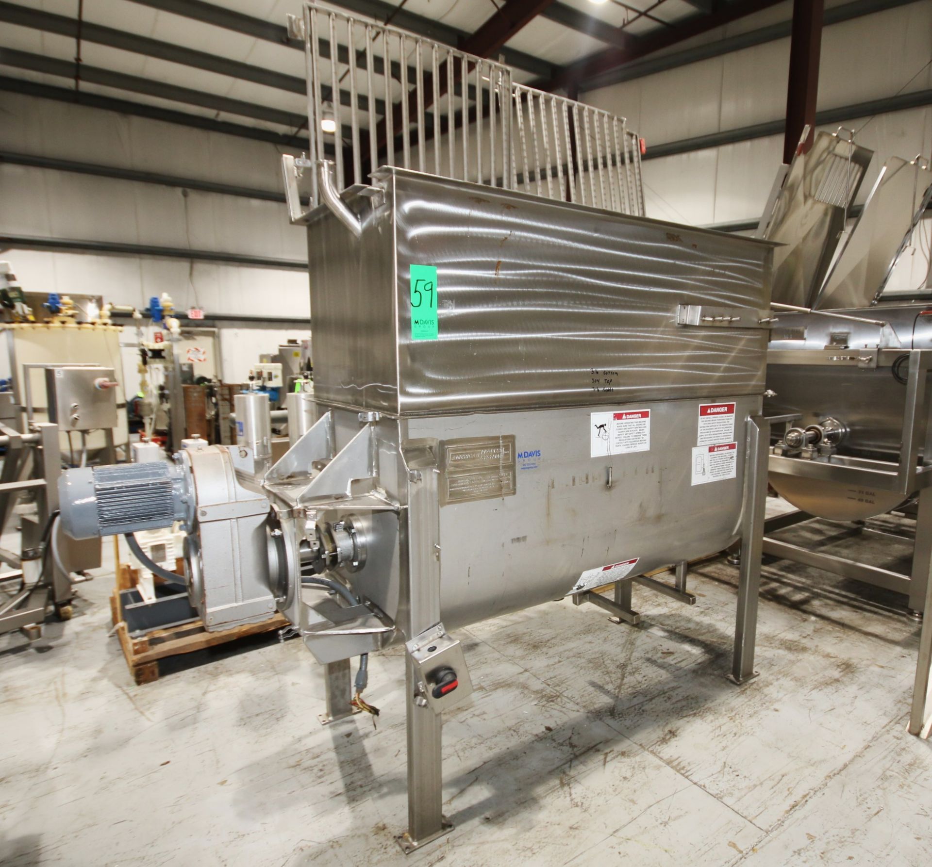 American Process Systems Aprox. 72" L x 60" Deep x 30" W All S/S Paddle Blender, Model SPB-30, S/N